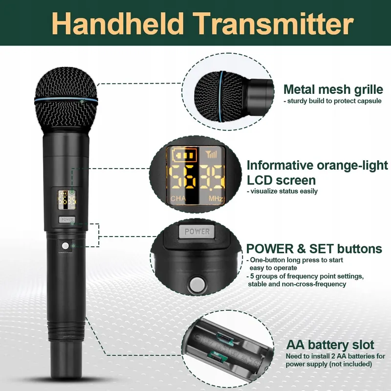 DEPUSHENG R5 Professioneel Draadloos UHF Microfoonsysteem Voor Karaoke — foto 5