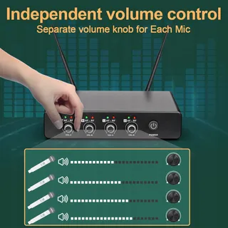 DEPUSHENG R5 Professioneel Draadloos UHF Microfoonsysteem Voor Karaoke — miniatuur 4