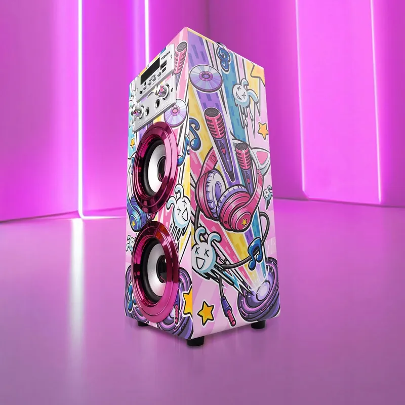 TRENDIX Karaoke Kinderen Roze 2 Microfoons USB Bluetooth SD — foto 7