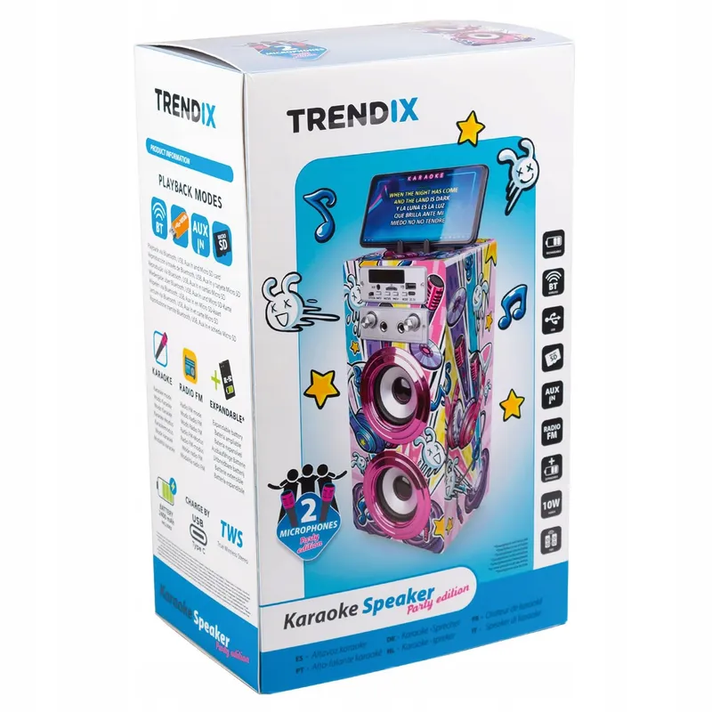 TRENDIX Karaoke Kinderen Roze 2 Microfoons USB Bluetooth SD — foto 9