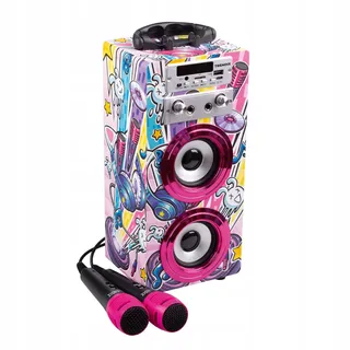 TRENDIX Karaoke Kinderen Roze 2 Microfoons USB Bluetooth SD — miniatuur 8