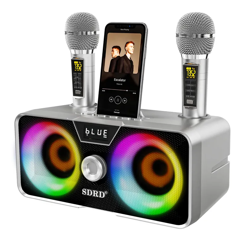 Karaoke Machine 20W Bluetooth Speaker met Draadloze Microfoons — foto 1
