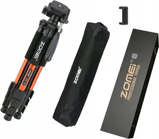 ZOMEI Q111 Lichtgewicht Aluminium Statief Camera Telefoon 47-140cm Oranje — miniatuur 7