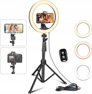 UBEESIZE Ringlicht 12" Met Statief 62" Touch Control Bluetooth — miniatuur 1