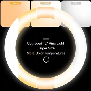 UBEESIZE Ringlicht 12" Met Statief 62" Touch Control Bluetooth — miniatuur 3