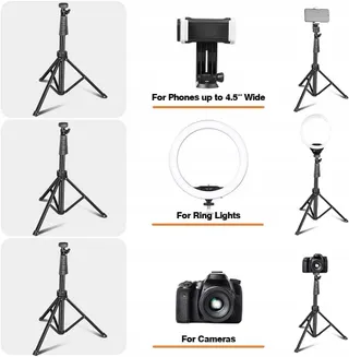 UBEESIZE Ringlicht 12" Met Statief 62" Touch Control Bluetooth — miniatuur 7