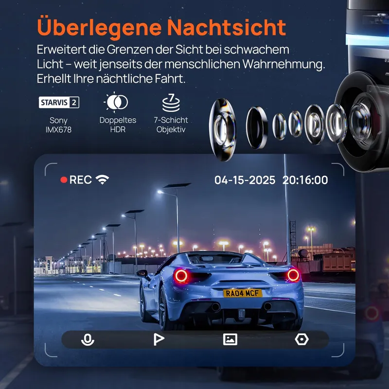70MAI Dash Cam 4K Omni 360° Voor Achter GPS WiFi AI Nachtzicht — foto 3