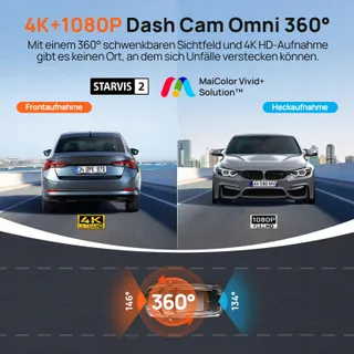 70MAI Dash Cam 4K Omni 360° Voor Achter GPS WiFi AI Nachtzicht — miniatuur 2