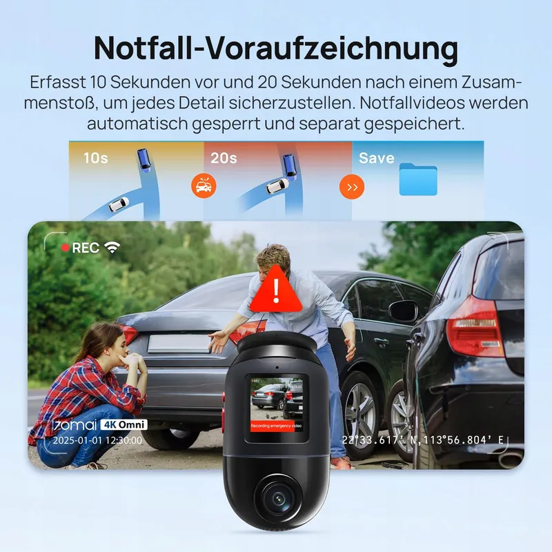 70MAI Dash Cam 4K Omni 360° Voor Achter GPS WiFi AI Nachtzicht — foto 8