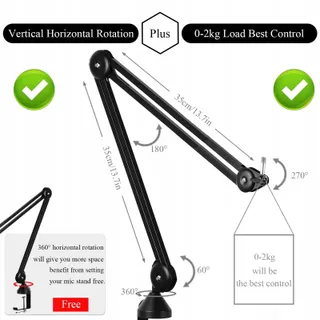 LANUCN Microfoonarm 2e Generatie Verbeterd Yeti Snowball — miniatuur 6