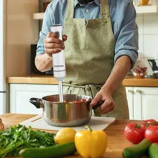POYOCOM Draadloze Staafmixer Accu Smoothie Soep Wit — miniatuur 7