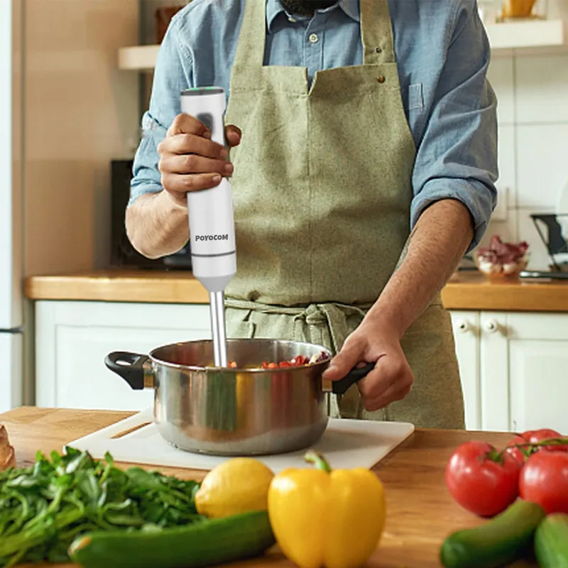 POYOCOM Draadloze Staafmixer Accu Smoothie Soep Wit — foto 7