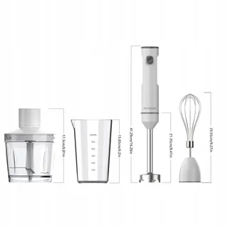 POYOCOM Draadloze Staafmixer Accu Smoothie Soep Wit — miniatuur 6