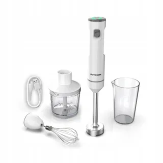POYOCOM Draadloze Staafmixer Accu Smoothie Soep Wit — miniatuur 1