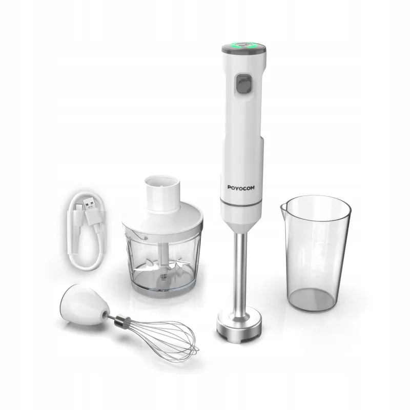 POYOCOM Draadloze Staafmixer Accu Smoothie Soep Wit — foto 1