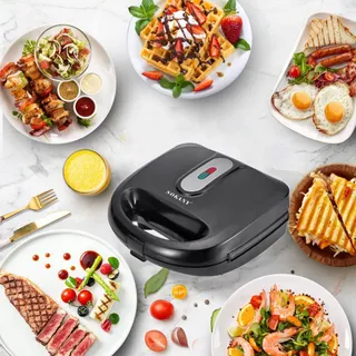 SOKANY 6-in-1 750W Sandwichmaker Wafelijzer Grill Donutmaker — miniatuur 9