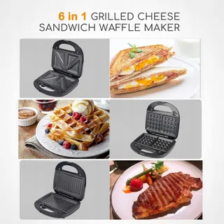 SOKANY 6-in-1 750W Sandwichmaker Wafelijzer Grill Donutmaker — miniatuur 3