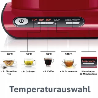 BOSCH Styline TWK8614P Waterkoker 1,5L 2400W Temperatuurkeuze Rood — miniatuur 8