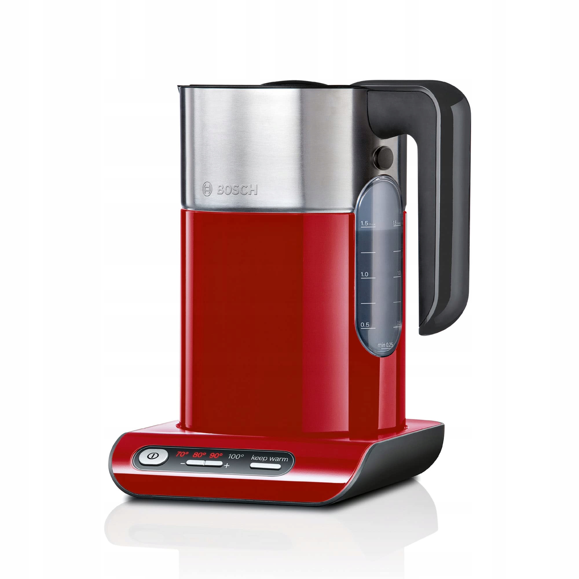 BOSCH Styline TWK8614P Waterkoker 1,5L 2400W Temperatuurkeuze Rood