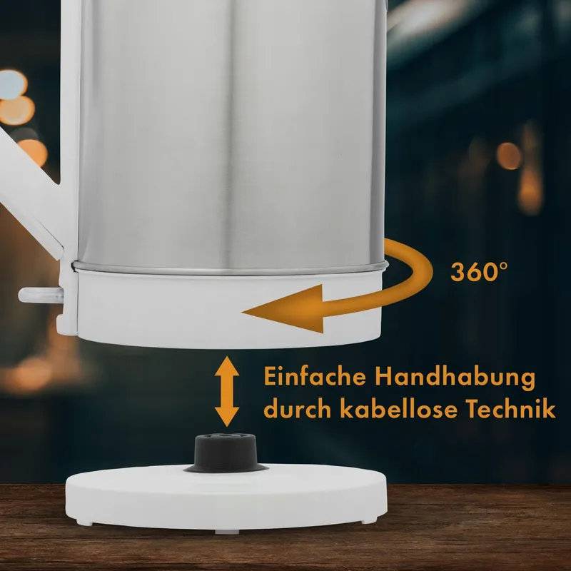 CLATRONIC Waterkoker 1,5L 2200W Automatische Uitschakeling Wit Inox — foto 6