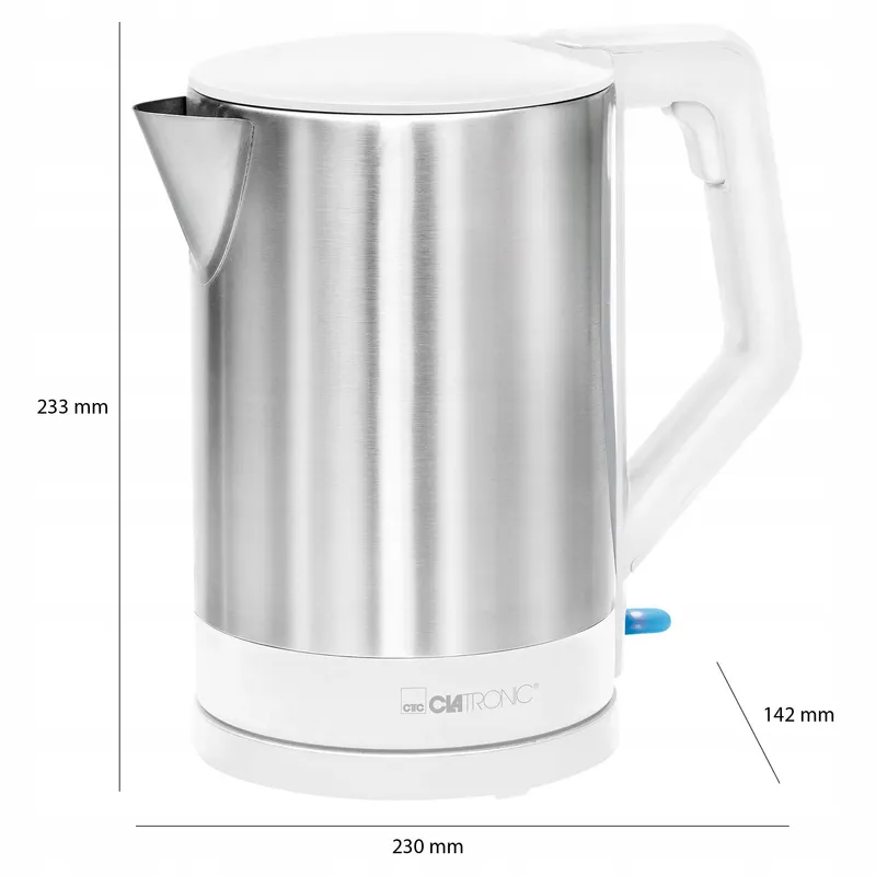 CLATRONIC Waterkoker 1,5L 2200W Automatische Uitschakeling Wit Inox — foto 7