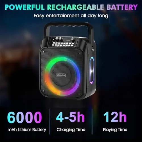 Karaokemachine Bluetooth Speaker 30W Microfoons RGB Party — foto 4