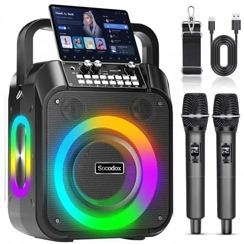 Karaokemachine Bluetooth Speaker 30W Microfoons RGB Party — foto 1
