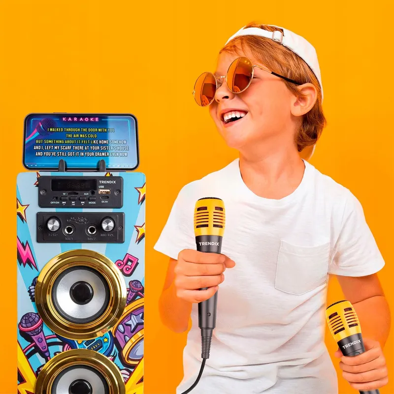 TRENDIX Karaoke Kinderen Gouden Ster Met 2 Microfoons Bluetooth USB SD — foto 4