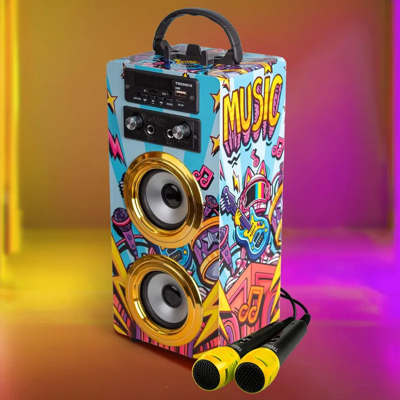 TRENDIX Karaoke Kinderen Gouden Ster Met 2 Microfoons Bluetooth USB SD — foto 6