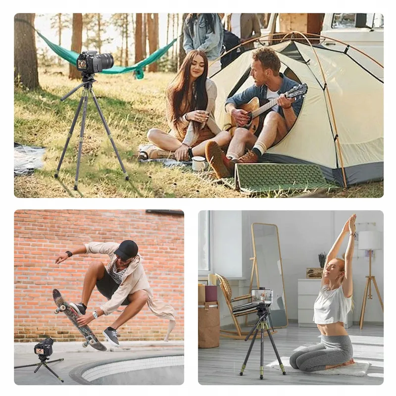 CAYER Carbon Statief met Fluid Kop voor Camera's Telefoons — foto 7