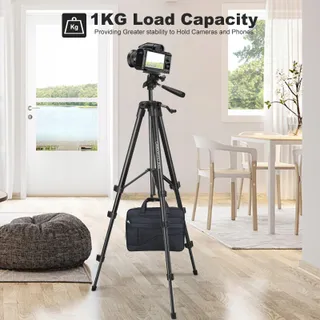 CAMBOFOTO Lichtgewicht Statief 134cm Aluminium Smartphone Camera — miniatuur 7
