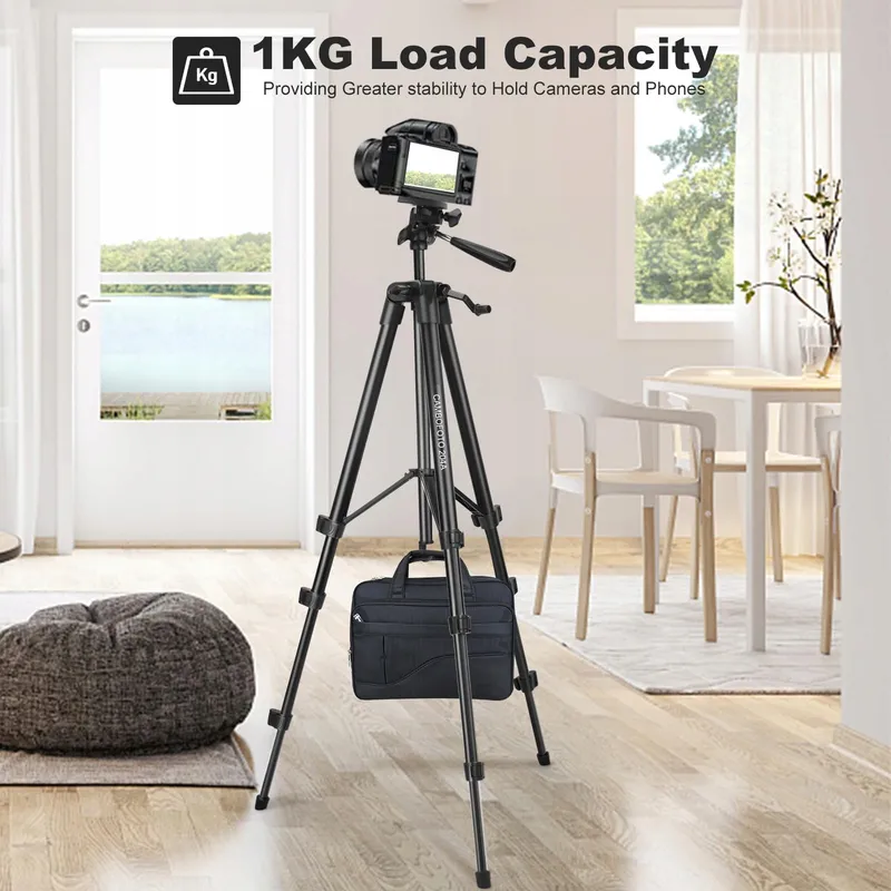 CAMBOFOTO Lichtgewicht Statief 134cm Aluminium Smartphone Camera — foto 7