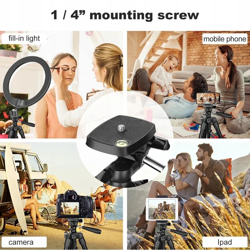 CAMBOFOTO Lichtgewicht Statief 134cm Aluminium Smartphone Camera — foto 5