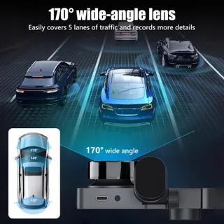 ROTRES Dashcam 4K 1080P Voor Achter Binnen 32GB SD — miniatuur 6