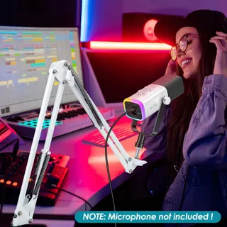 FIFINE AM8 Microfoonarm Wit Compatibel Met XLR USB Microfoon — miniatuur 2