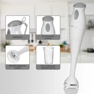 CLATRONIC Staafmixer 180W Smoothie Soep Puree Wit Met Beker — miniatuur 4