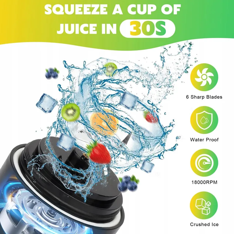 Draagbare Mini Blender 600ml USB Smoothie Eiwit — foto 2