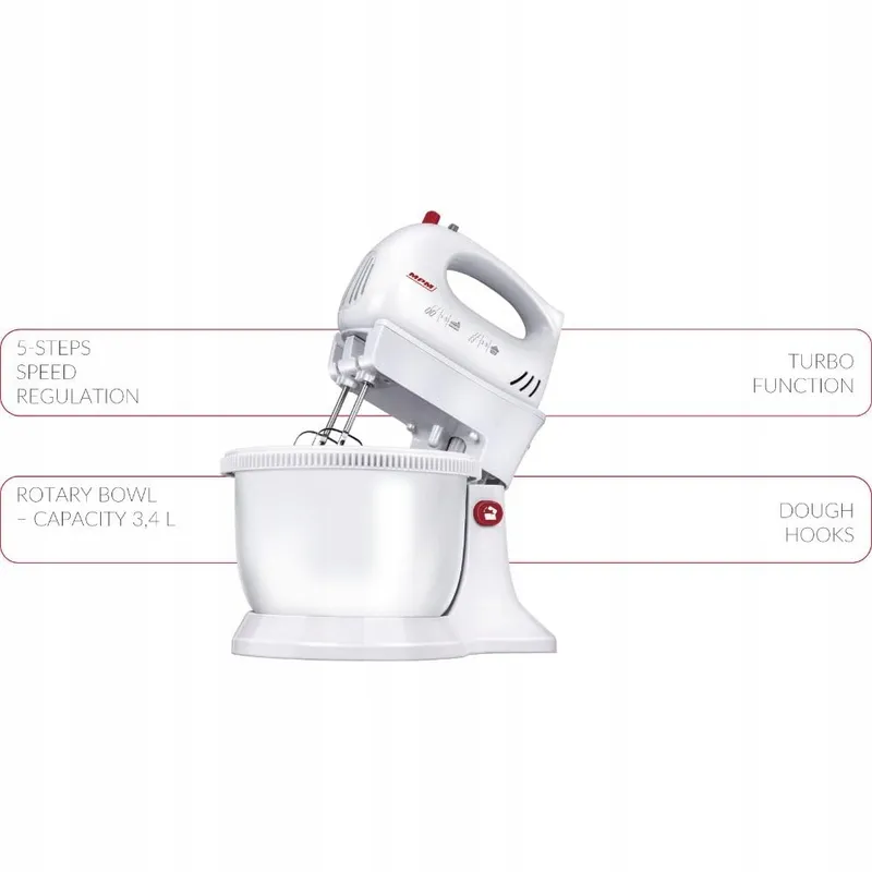 MPM Keukenmachine MMR-22Z 750W 3L BPA-vrij 5 Standen Turbo RVS — foto 7