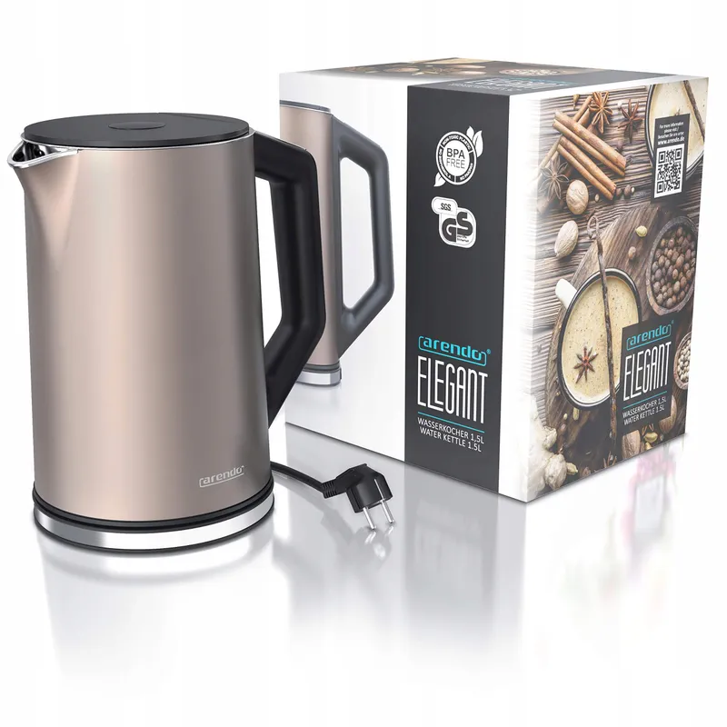 ARENDO Waterkoker RVS 1,5L 2200W Temperatuurregeling 40-100°C — foto 6