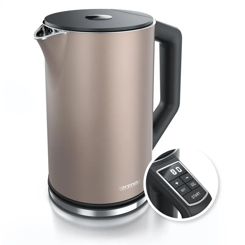 ARENDO Waterkoker RVS 1,5L 2200W Temperatuurregeling 40-100°C — foto 1