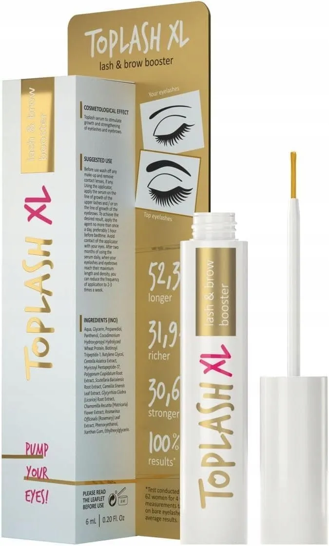 TOPLASH XL Wimper en Wenkbrauwserum Natuurlijke Peptiden 6ml — foto 1