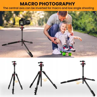 MACTREM Aluminium Statief 187cm Lichtgewicht Camera En Telefoon — miniatuur 8