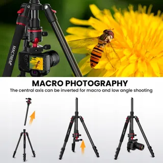 MACTREM Aluminium Statief 187cm Lichtgewicht Camera En Telefoon — miniatuur 6