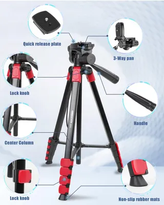 CAMBOFOTO Aluminium Statief 172cm met Tas Multi-apparaat — miniatuur 2