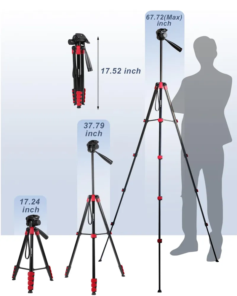 CAMBOFOTO Aluminium Statief 172cm met Tas Multi-apparaat — foto 5