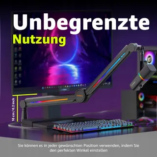 IXTECH RGB Microfoonarm Streaming Gaming Verstelbare Houder — miniatuur 6