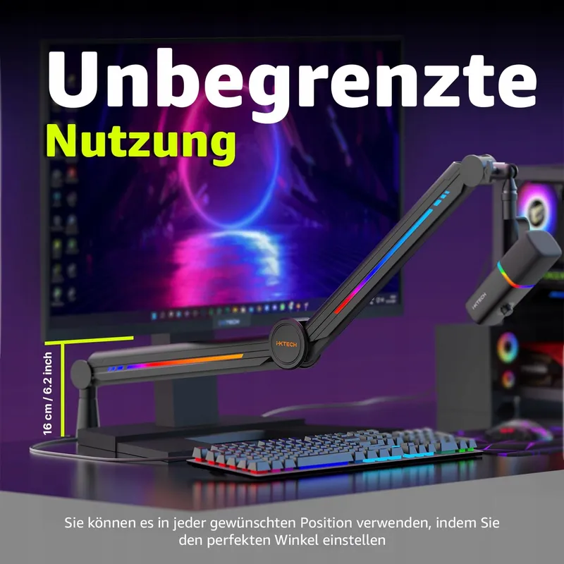 IXTECH RGB Microfoonarm Streaming Gaming Verstelbare Houder — foto 6