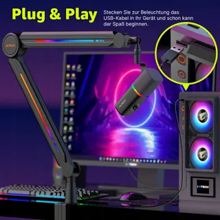 IXTECH RGB Microfoonarm Streaming Gaming Verstelbare Houder — miniatuur 2