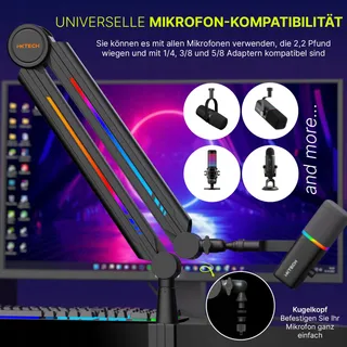 IXTECH RGB Microfoonarm Streaming Gaming Verstelbare Houder — miniatuur 4
