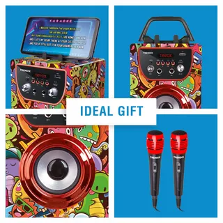 TRENDIX Karaoke voor Kinderen met Bluetooth Microfoons Radio FM SD — miniatuur 2